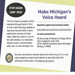 **To learn more on the fight against Asian Carp please visit: http://www.stabenow.senate.gov