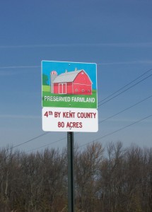 The Wege Foundation donated the signs posted on all the  preserved farms around Grand Rapids.  The design was created by The Wege Foundation's artist, Mark Heckman.